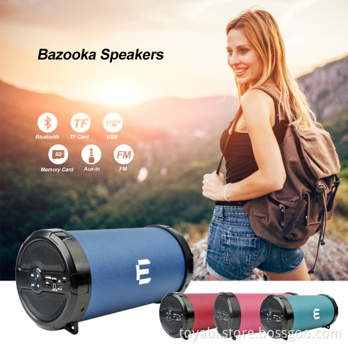 Tube shape Bluetooth Wireless Stereo Speaker with Enhanced Bass , Support Aux-in , FM Radio , TF card , USB for iPad/iPhone ect